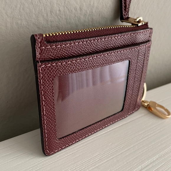 Coach Mini Skinny ID Case Wallet - Wine - Picture 4 of 6